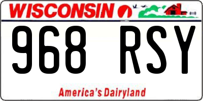 WI license plate 968RSY