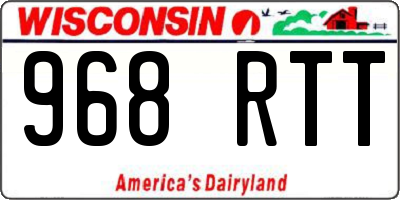WI license plate 968RTT