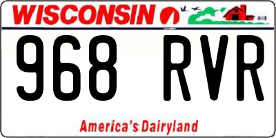 WI license plate 968RVR