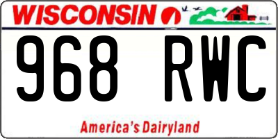 WI license plate 968RWC