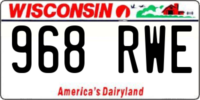WI license plate 968RWE