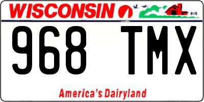 WI license plate 968TMX