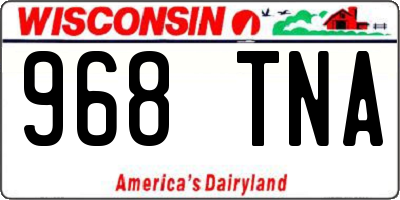 WI license plate 968TNA