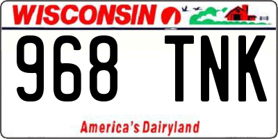 WI license plate 968TNK