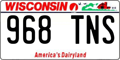 WI license plate 968TNS