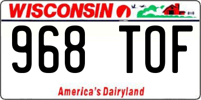 WI license plate 968TOF