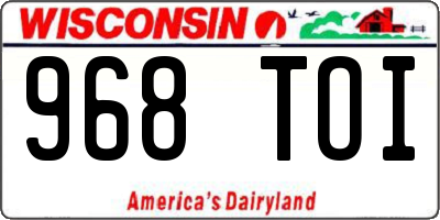 WI license plate 968TOI