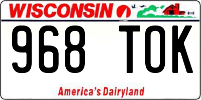 WI license plate 968TOK