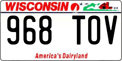 WI license plate 968TOV