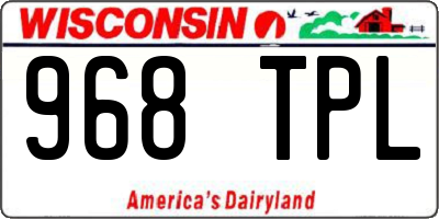 WI license plate 968TPL