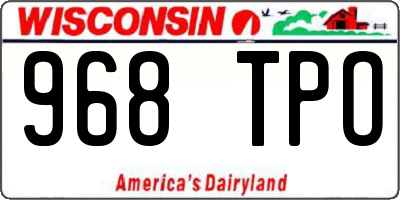 WI license plate 968TPO