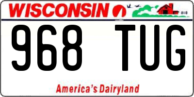 WI license plate 968TUG