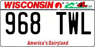 WI license plate 968TWL