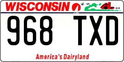 WI license plate 968TXD
