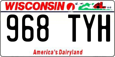 WI license plate 968TYH