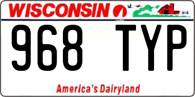 WI license plate 968TYP