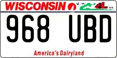 WI license plate 968UBD