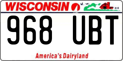 WI license plate 968UBT