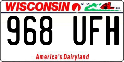 WI license plate 968UFH