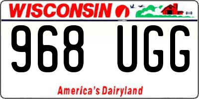 WI license plate 968UGG