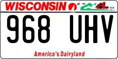 WI license plate 968UHV