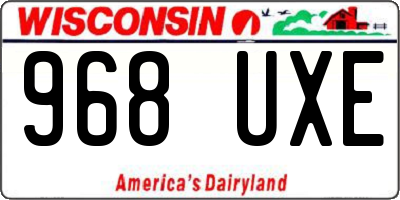 WI license plate 968UXE