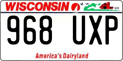 WI license plate 968UXP