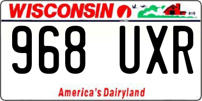 WI license plate 968UXR