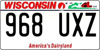 WI license plate 968UXZ