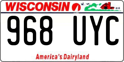 WI license plate 968UYC