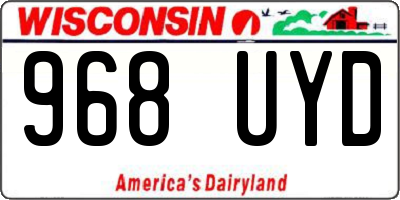 WI license plate 968UYD