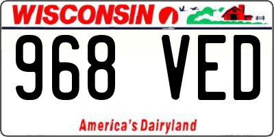 WI license plate 968VED