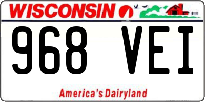 WI license plate 968VEI