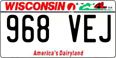 WI license plate 968VEJ
