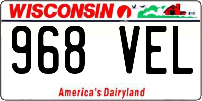 WI license plate 968VEL
