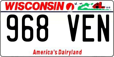 WI license plate 968VEN