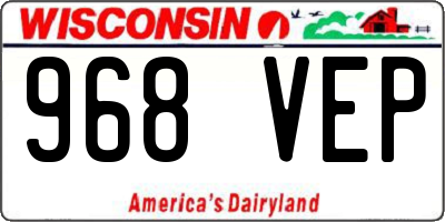 WI license plate 968VEP