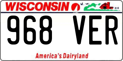 WI license plate 968VER