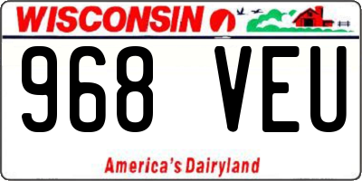 WI license plate 968VEU