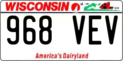 WI license plate 968VEV