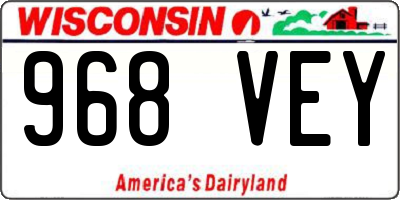 WI license plate 968VEY