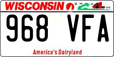 WI license plate 968VFA