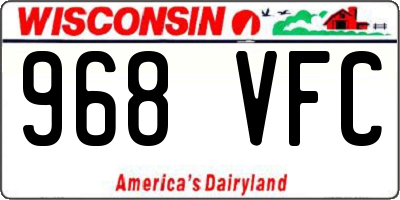WI license plate 968VFC