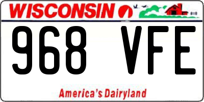 WI license plate 968VFE