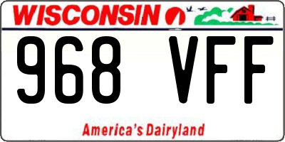 WI license plate 968VFF
