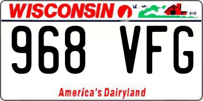 WI license plate 968VFG