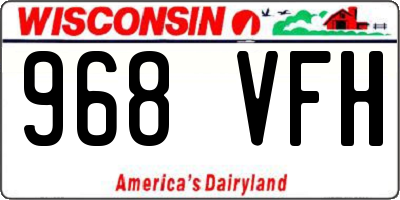 WI license plate 968VFH