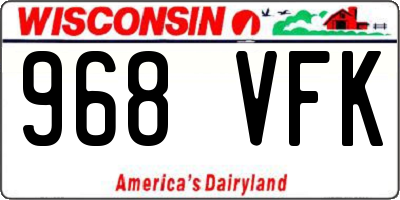 WI license plate 968VFK