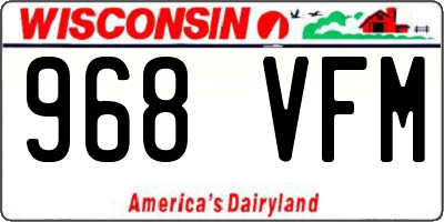 WI license plate 968VFM