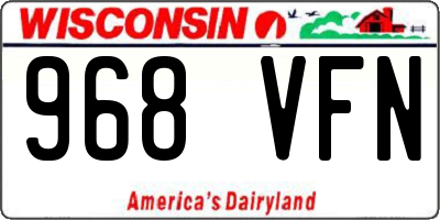 WI license plate 968VFN